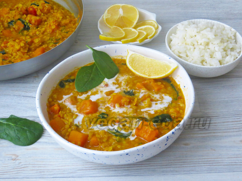 Чечевица с бататом